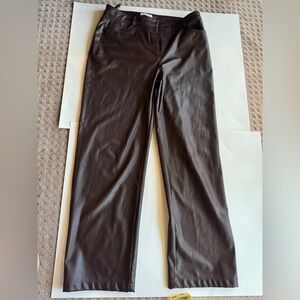 Calvin Klein Dark Brown Leather Pants